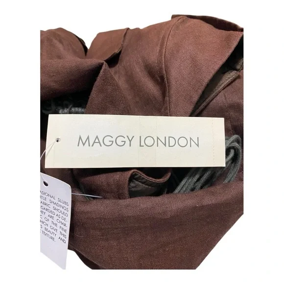 Maggie London, Safari utility dress. Brown Button-Down Dress - Picture 14 of 15